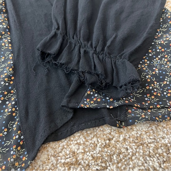 Anthropologie Pol Ruffle Collar Blouse Long Sleeve Black Oversized Size Large - Picture 8 of 11